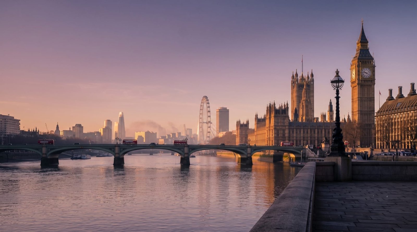 London skyline at dawn